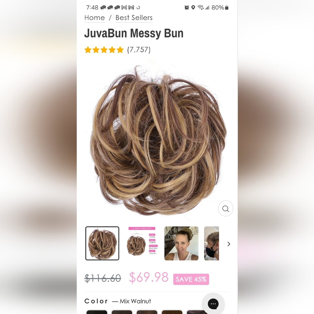 JuvaBun -Messy Bun- mixed walnut